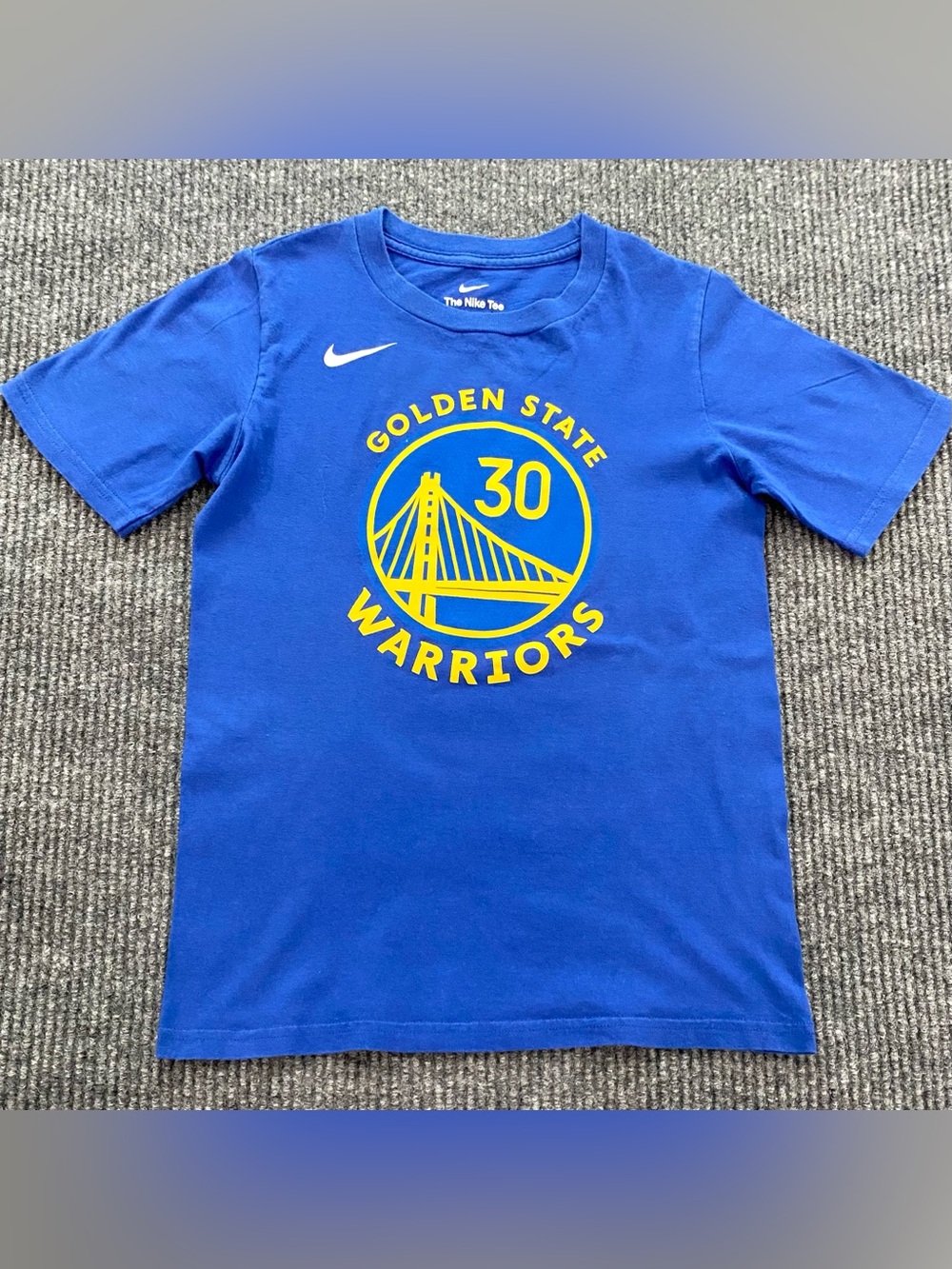 Nike Golden State Warriors Basketball Stephen Curry Blue T Shirt Youth M 10/12